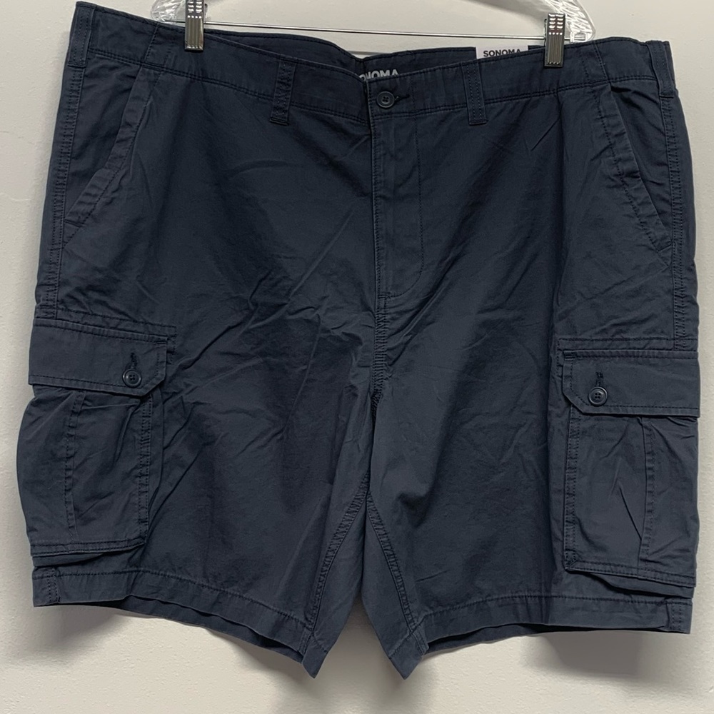 Sonoma Men's Size 48 Ombre Blue Classic Cargo Shorts NEW NWT